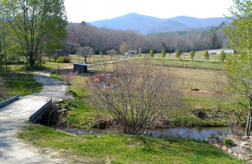 Balsam Grove Cabin | The Cabin at Maggie's Farm on rushing Tucker Creek, trout pond, Blue Ridge Pkwy