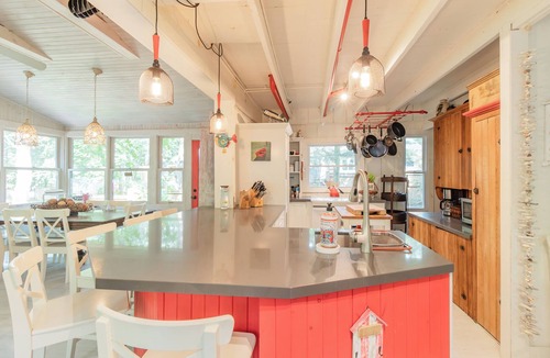 Grand Bend Cottage | Walk to white sand private beach of Oakwood Park - 4 bed cottage steps to lake.