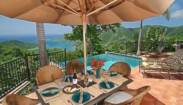 August discounts! HUGE PANORAMA over Coral Bay and BVIs! Peaceful. SUNNY pool in St John
