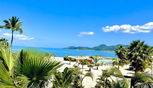 Beach villa, pool, exotic garden, private terrace, safety water tank in Sandy Ground