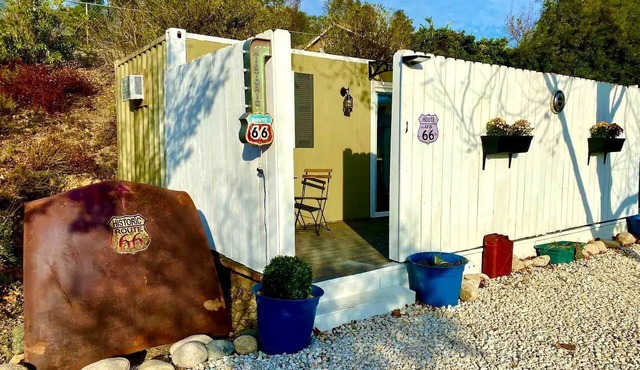 Cozy Container in Devore Heights, California, for Glamping Getaways on Route 66 in Devore Heights