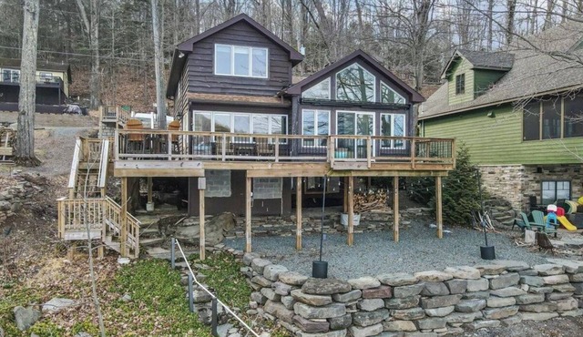 Lakefront Retreat with Unobstructed Lake View + Spacious Dock! in Greentown