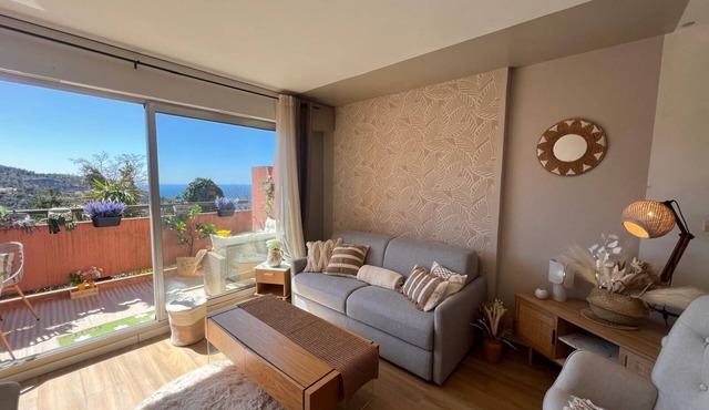 Le Balcon de Monaco, Panoramic sea view pool, South-facing terrace in La Turbie
