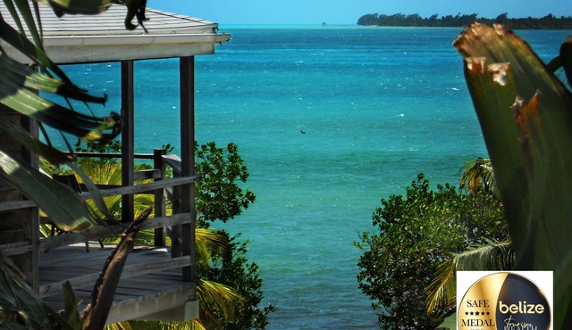OCEANFRONT ECO-CHIC HOME WITH INFINITY POOL, DOCK, AIR CONDITIONER & TV in Caye Caulker