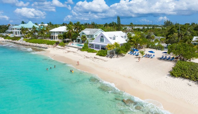 Private 7 Mile Beach Beach Club. Ocean views from Roof Terrace and Pool Pavilion in West Bay