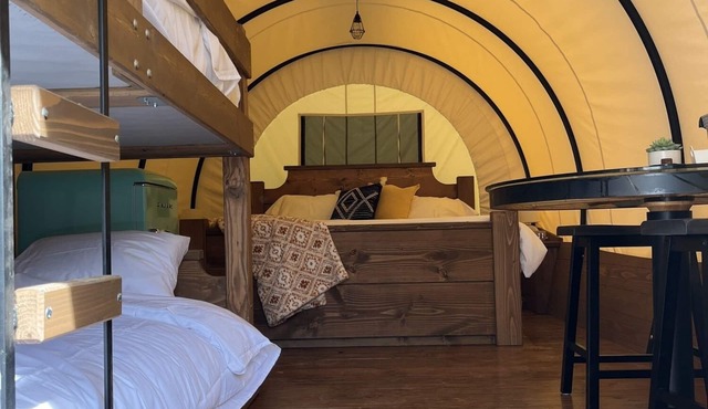 River-Front Wagon Glamping- The Dogwood in Lillington