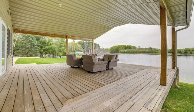 Waterfront Evart Getaway w/Fire Pit on 82 Acres! in Evart