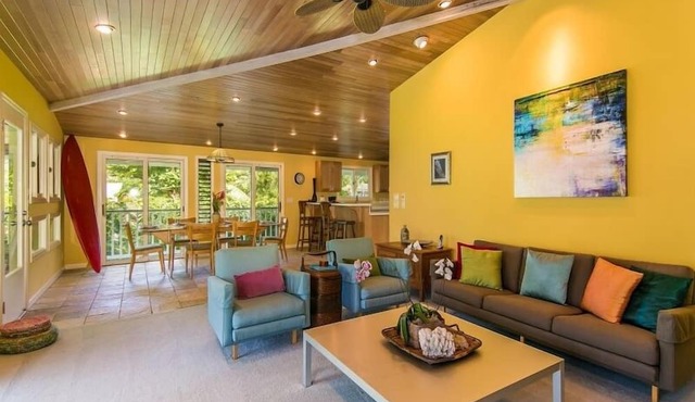 Spacious, 5 bed/3 bath, mountain view home, across from beach path! TVNC-5137 in Hanalei
