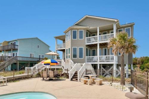 Holden Dreams Brunswick Vacation Rentals Ocean Front with private heated pool and elevator in Holden Beach